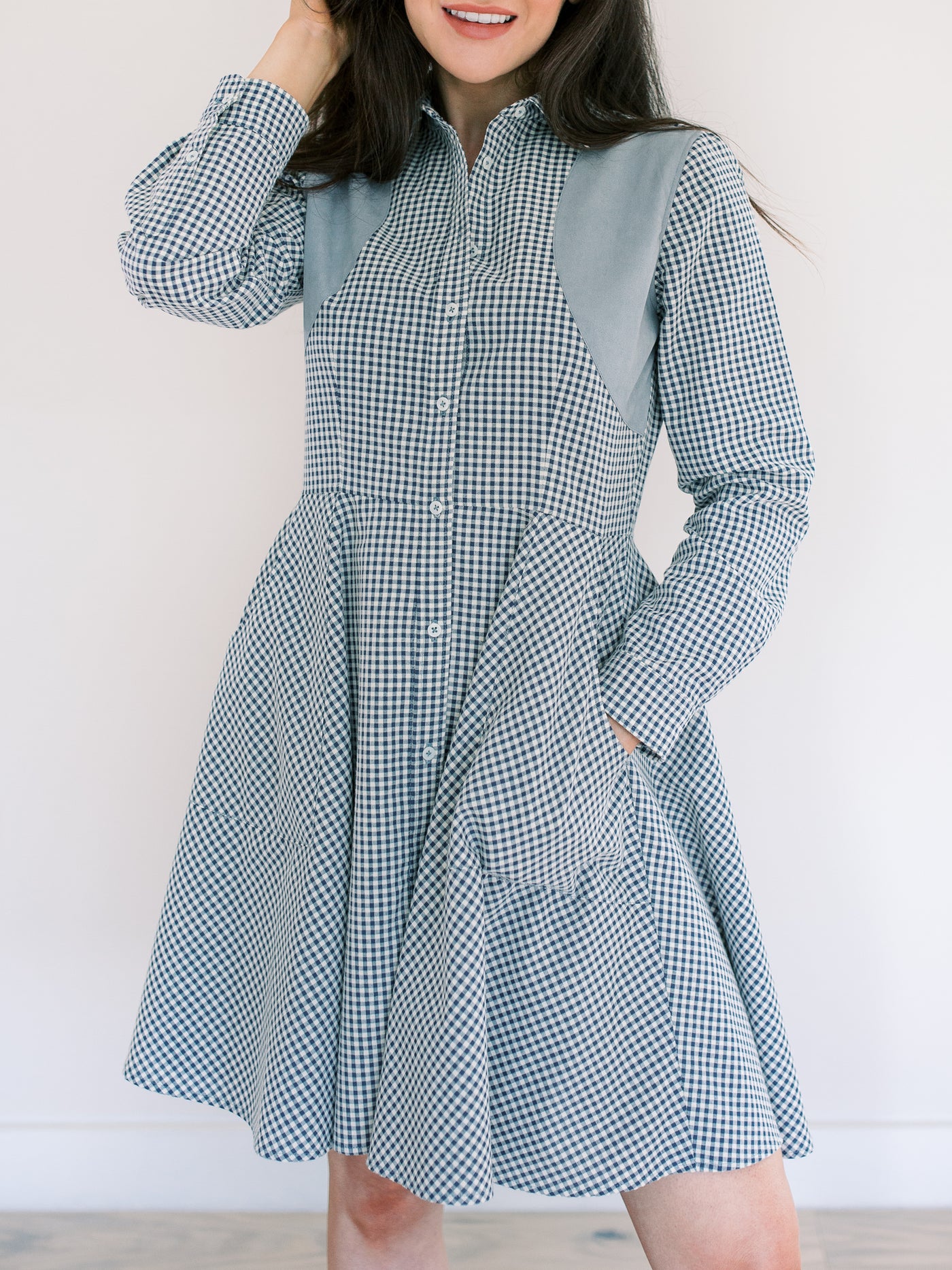 The Brownie in Vintage Navy Check